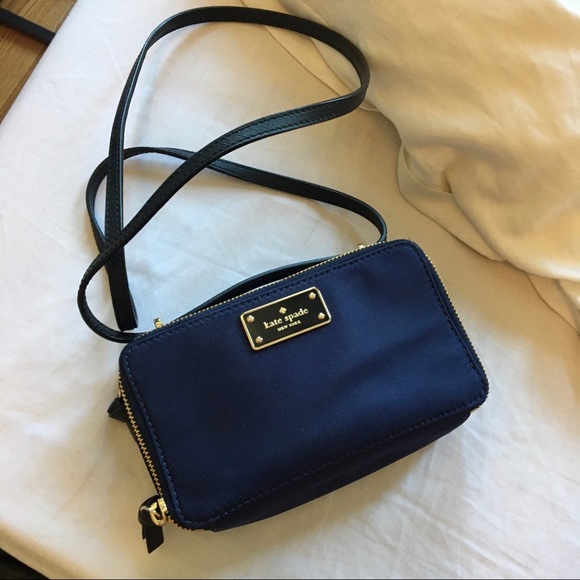 kate spade Bags New Kate Spade Camera Navy Nylon Crossbody Poshmark